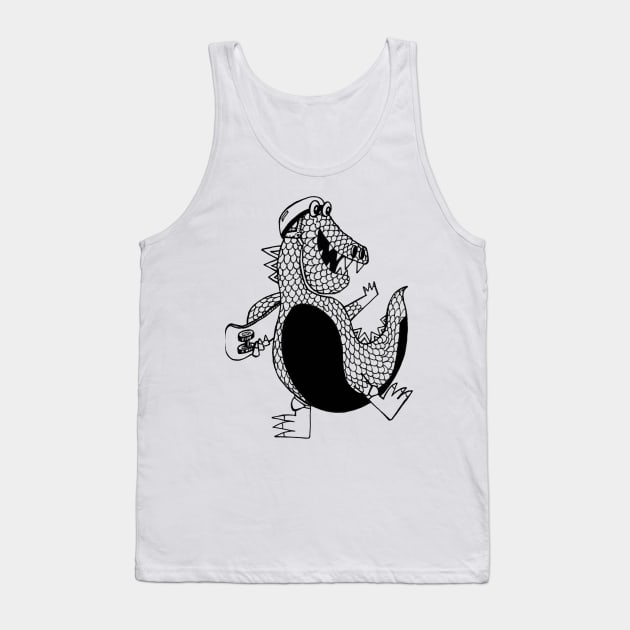 Skater Dino Tank Top by Words Fail Me